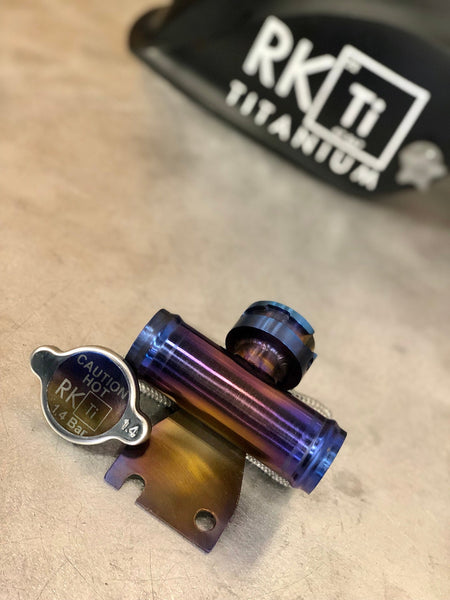 Evo X Radiator Fill Neck Housing RK Titanium
